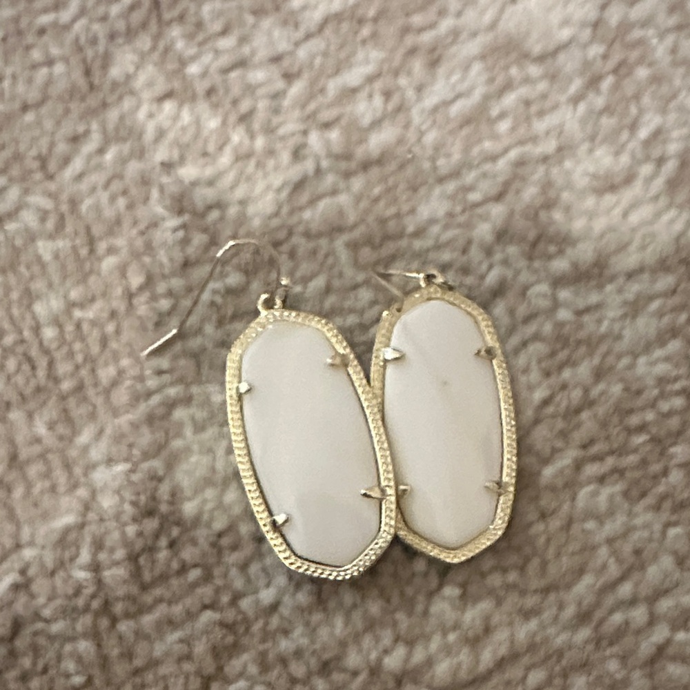 Kendra Scott Gold and Cream Earrings